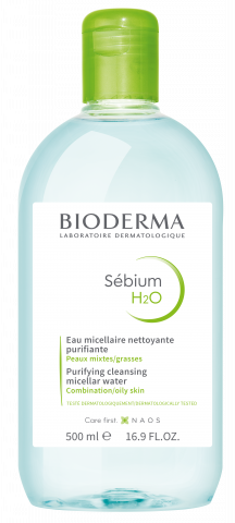 BIODERMA снимка на продукт, Sebium H2O 500ml, мицеларна вода за кожа склонна към акне