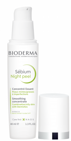 BIODERMA снимка на продукт, Sebium Nightpeel 40ml, нощна грижа за склонна към акне кожа