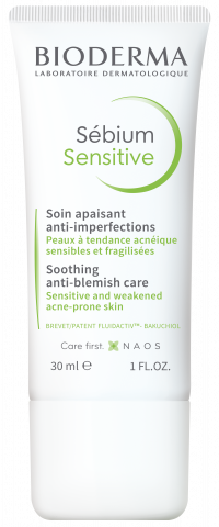 BIODERMA снимка на продукт, Sebium Sensitive 30ml, лечение за склонна към акне кожа