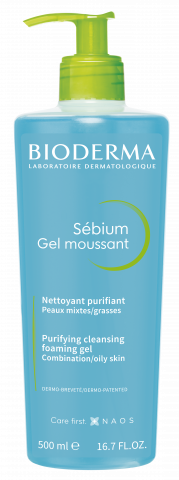 BIODERMA снимка на продукт, Sebium Gel moussant 500ml, пенлив душ гел за мазна кожа